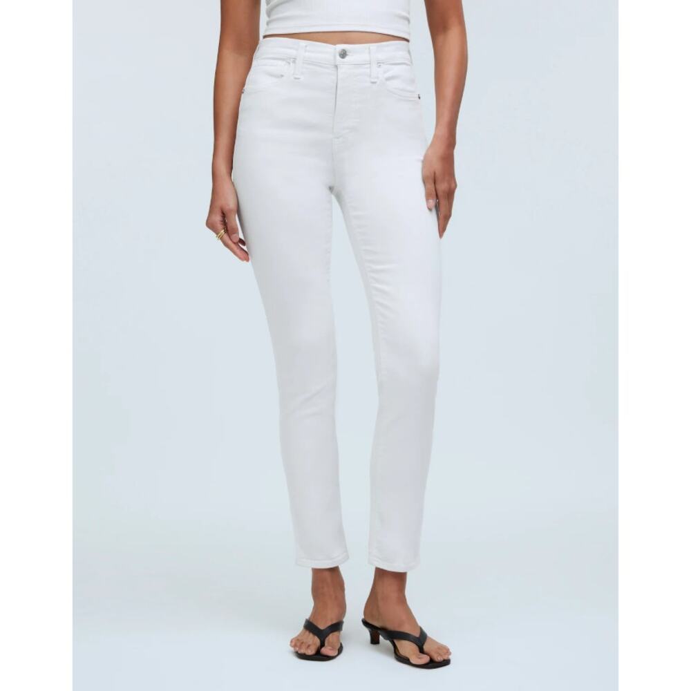 NWT Madewell Sz 26 High Rise Stovepipe Slim Straight Jeans Pure‎ White NO664
